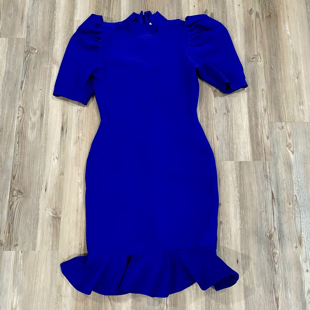 NWOT Tiffany Houghton Original Royal Blue Body-con Dress size Large